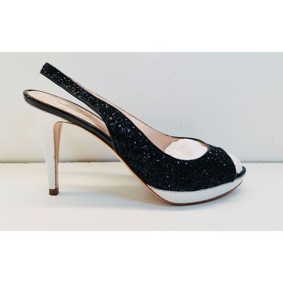 MIU MIU peep toe heel sandal size 8B - Picture 1 of 8
